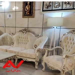 مبل سلطنتی دسته چوبی