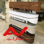 جدیدترین میز تلویزیون ارزان، تمام وکیوم ، ضد خش و ضد لک اثر انگشت ،مدل  Flower ،مناسب جهیزیه