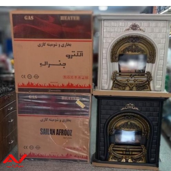 بخاری شومینه گازی طرح پرنس طلایی GeNeRaL